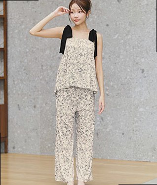 Many Flowers Long Pants Top & Bottom Set
