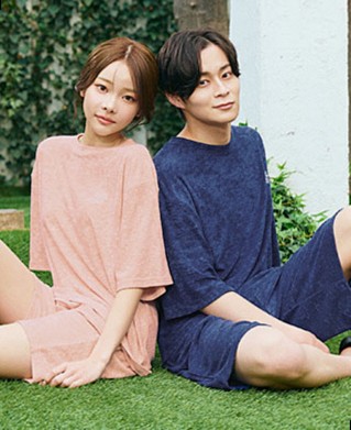 Relaxed Pile Short-sleeve Top & Bottom Set (unisex sizing)