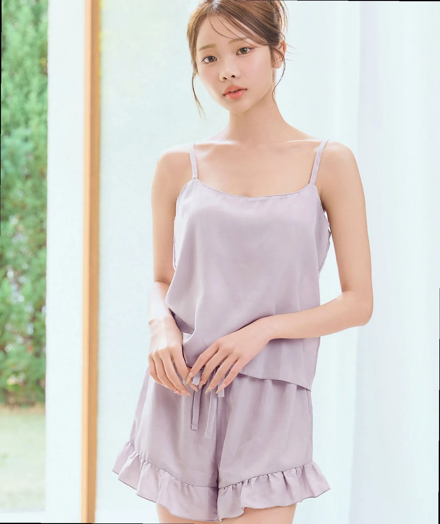 Silky Short Pants 3-piece Set